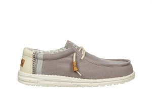 Półbuty HeyDude Wally Linen Natural Grey 003276, Szary, Materiał