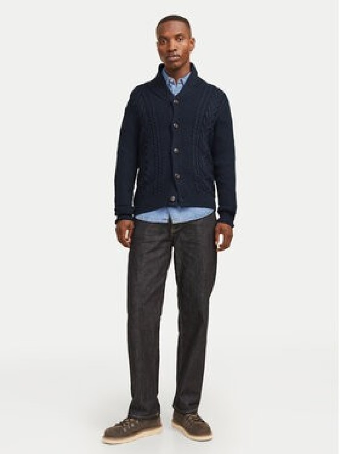 Jack&Jones Kardigan Craig 12258484 Granatowy Regular Fit