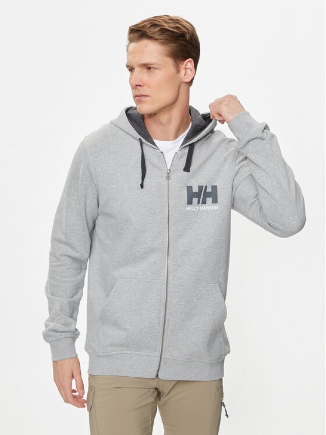 Helly Hansen Bluza Hh Logo Full Zip Hoodie 34163 Szary Regular Fit