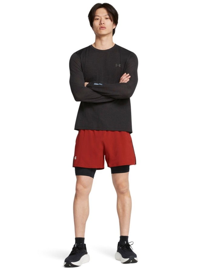 Spodenki do biegania męskie Under Armour UA Launch 5'' 2-In-1 Shorts - czerwone