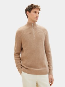 Tom Tailor Sweter 1038315 Brązowy Regular Fit