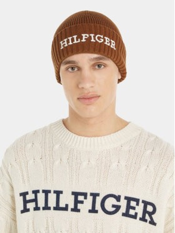 Tommy Hilfiger Czapka Monotype Beanie AM0AM11737 Beżowy