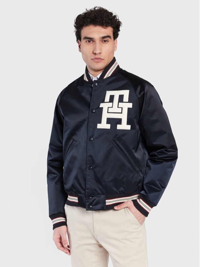 Tommy Hilfiger Kurtka bomber Varsity MW0MW29017 Granatowy Regular Fit