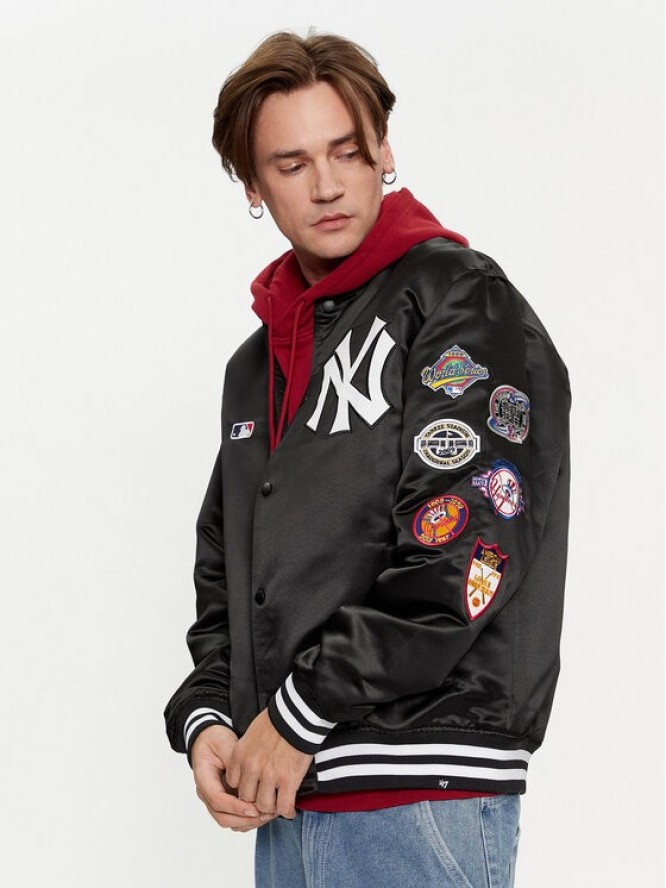 47 Brand Kurtka bomber New York Yankees Dalston DB017PMRWCQ590476JK Czarny Oversize