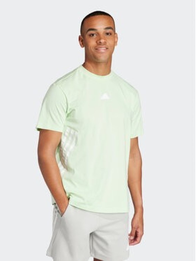 adidas T-Shirt Future Icons 3-Stripes IR9169 Zielony Loose Fit