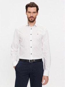 Tommy Hilfiger Koszula MW0MW34259 Biały Slim Fit