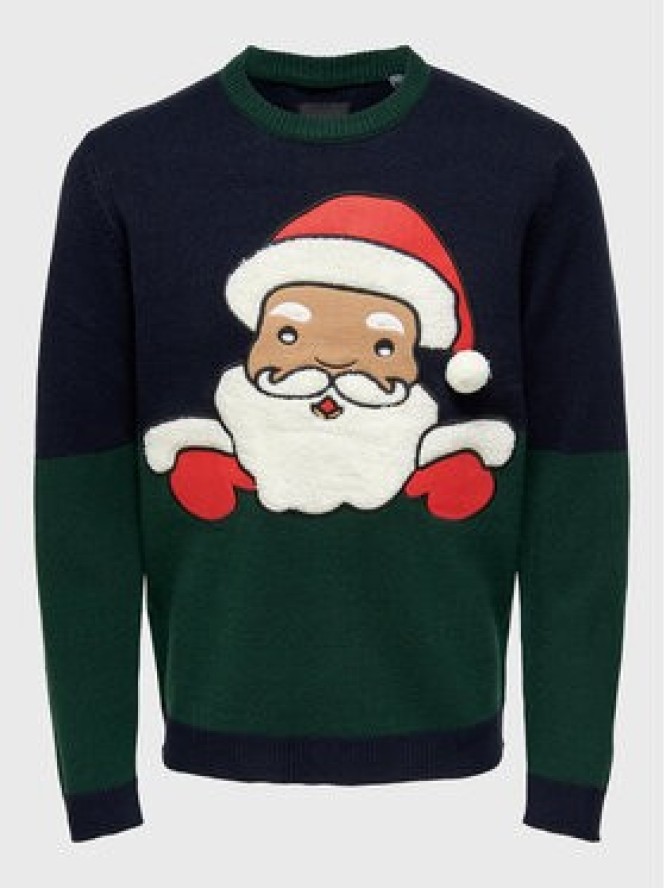 Only & Sons Sweter Xmas 22023346 Granatowy Regular Fit