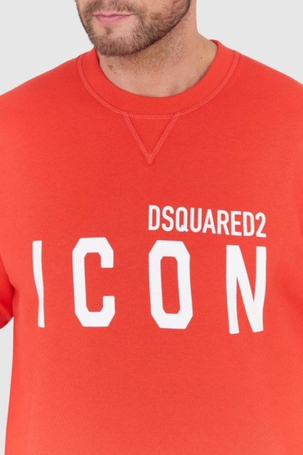 DSQUARED2 Czerwona bluza męska z dużym białym logo icon