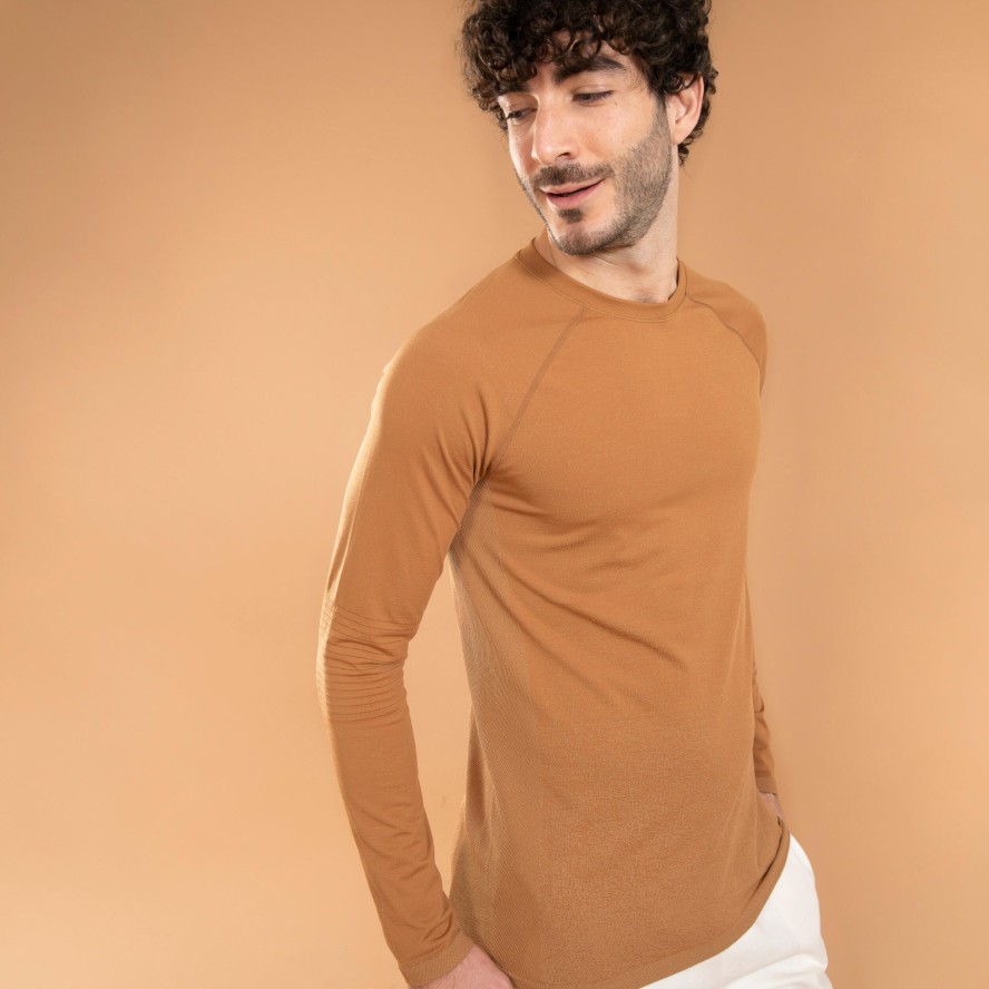 Longsleeve Do Jogi Męski Bezszwowy Camel