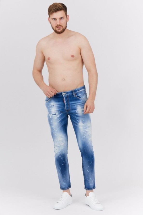 DSQUARED2 Niebieskie jeansy męskie skater jean