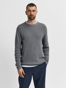 Selected Homme Sweter Rocks 16079776 Szary Regular Fit