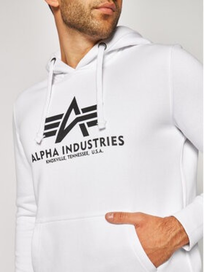 Alpha Industries Bluza Basic Hoody 178312 Biały Regular Fit