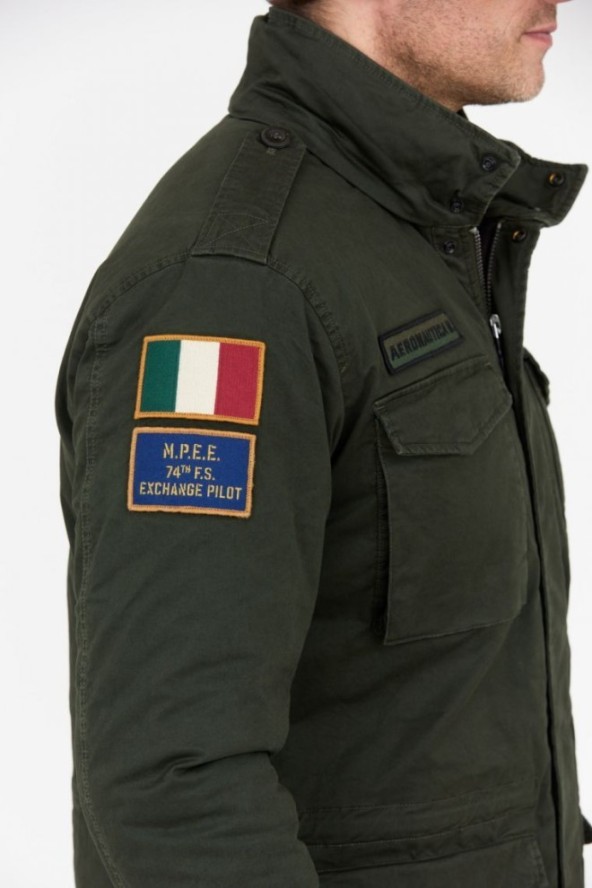 AERONAUTICA MILITARE Zielona kurtka męska parka