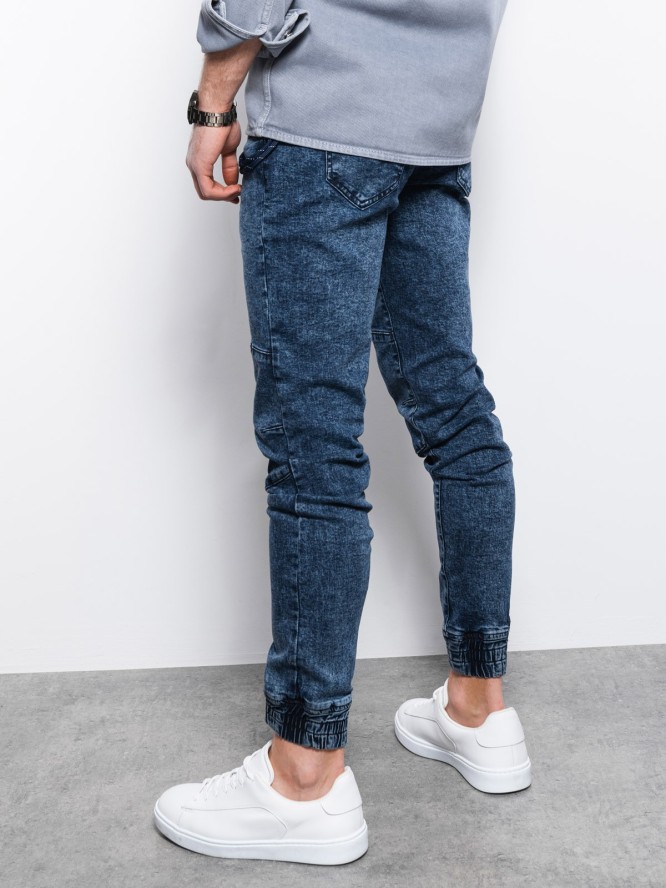 Spodnie męskie jeansowe joggery - niebieskie V3 P1056 - XL