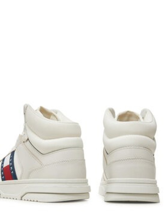 Tommy Jeans Sneakersy The Brooklyn Mix Mat Mid EM0EM01458 Biały