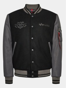 Alpha Industries Kurtka bomber Varsity Air Force 138107 Czarny Regular Fit