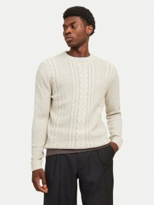 Jack&Jones Sweter Craig 12258480 Écru Regular Fit