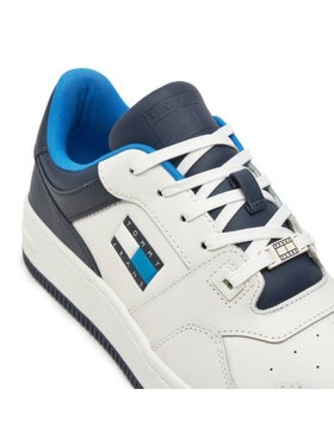 Tommy Jeans Sneakersy Basket Leather EM0EM01434 Granatowy