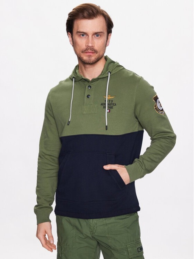 Aeronautica Militare Bluza 231FE1750F488 Zielony Regular Fit