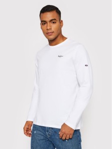 Pepe Jeans Longsleeve Original Basic 2 Long N PM508211 Biały Slim Fit