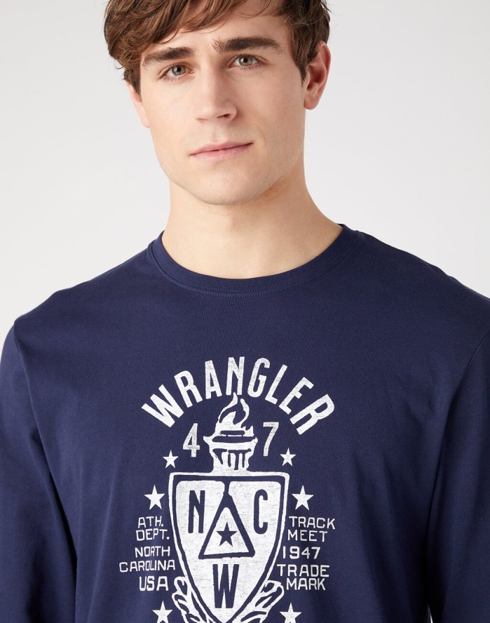 LEE AMERICANA TEE MĘSKA KOSZULKA Z DŁUGIM RĘKAWEM LONGSLEEVE NAVY 112341144