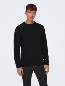 Only & Sons Sweter Ese 22023172 Czarny Regular Fit