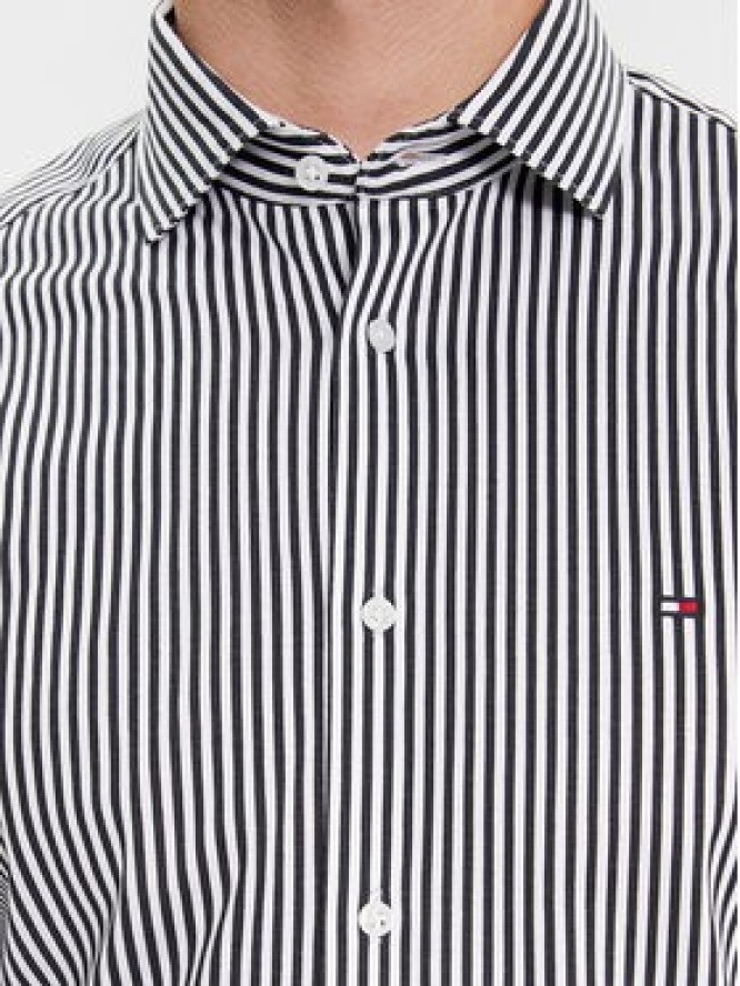 Tommy Hilfiger Koszula Cl Knitted Stripe Sf Shirt MW0MW34229 Granatowy Slim Fit