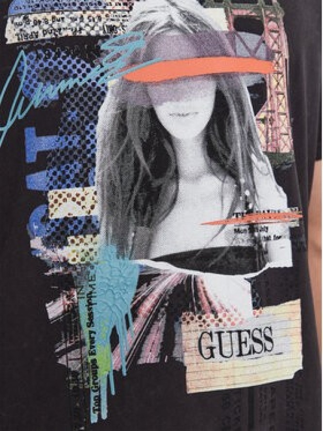 Guess T-Shirt M3YI38 K8FQ4 Czarny Regular Fit