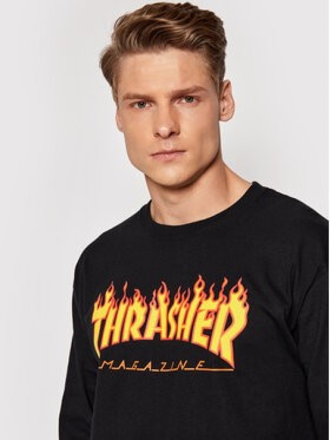 Thrasher Longsleeve Flame Czarny Regular Fit