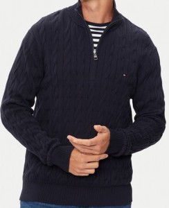 Tommy Hilfiger Sweter Classic MW0MW36532 Granatowy Regular Fit