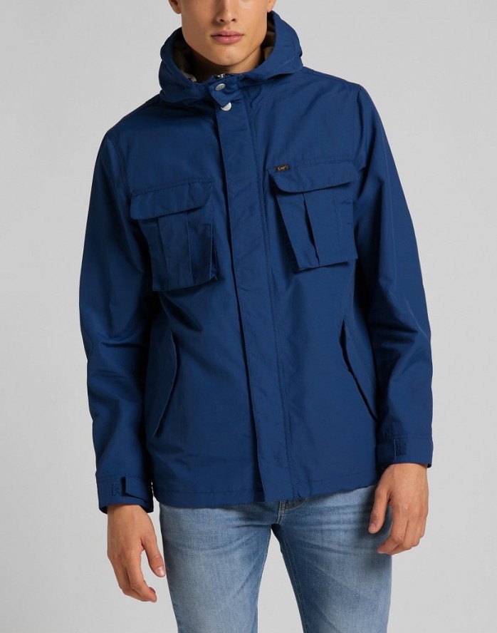 LEE FISHERMAN ANORAK MĘSKA KURTKA ZIMOWA WASHED BLUE L86UKCLR