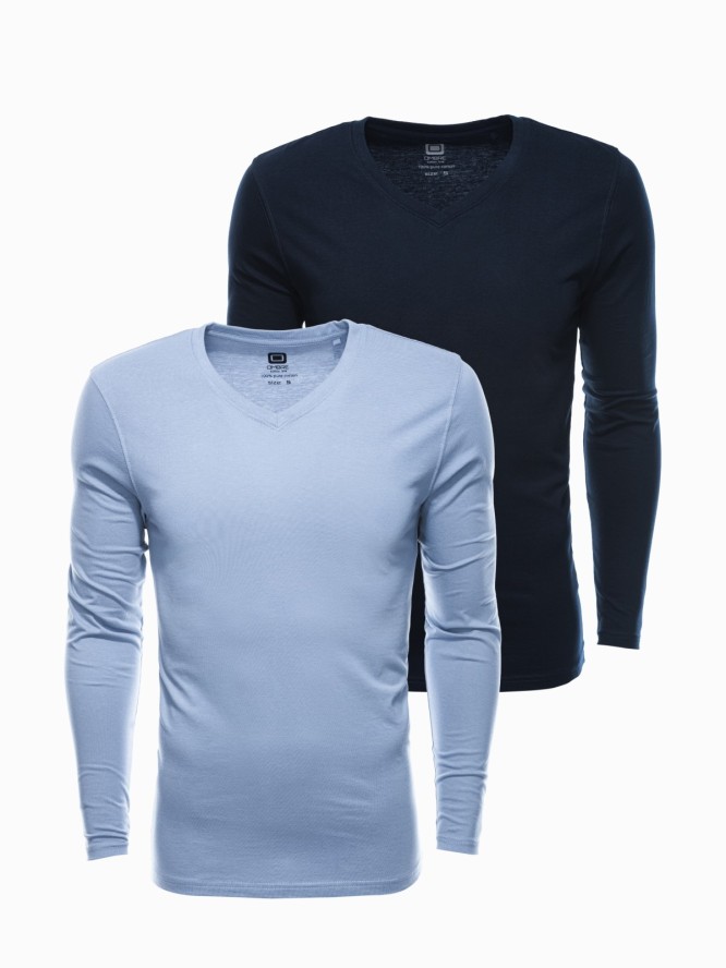 Zestaw longsleeve męski V-NECK - mix 2-pak V6 Z41 - XXL