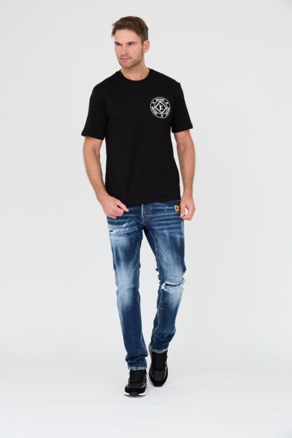 JUST CAVALLI Czarny t-shirt Fiche