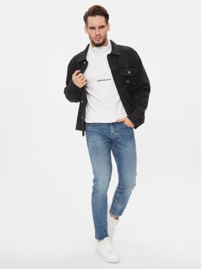 Calvin Klein Jeans Bluza Instit J30J323493 Biały Regular Fit