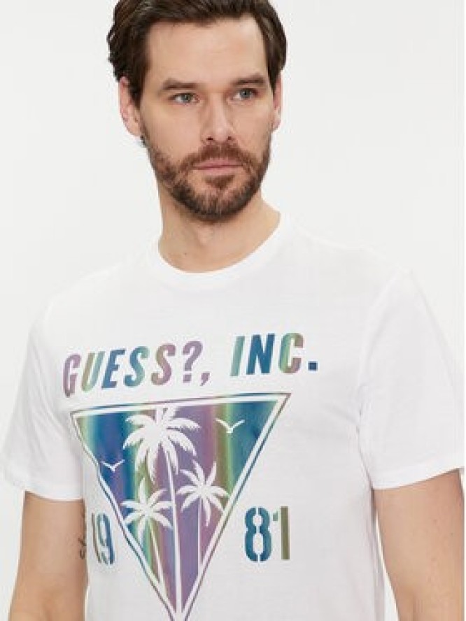 Guess T-Shirt M4GI47 K9RM1 Biały Slim Fit