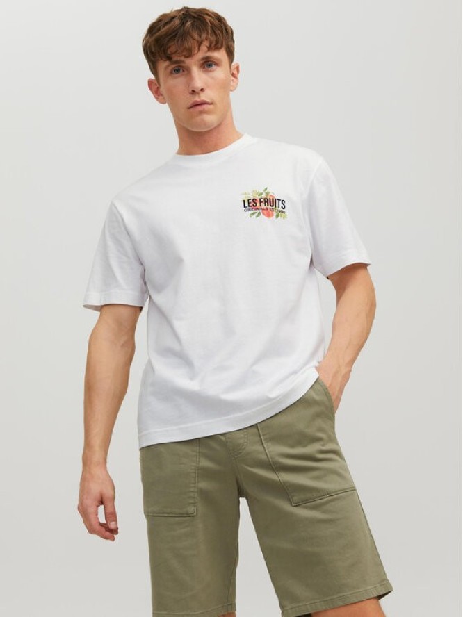 Jack&Jones T-Shirt Flores 12228776 Biały Loose Fit