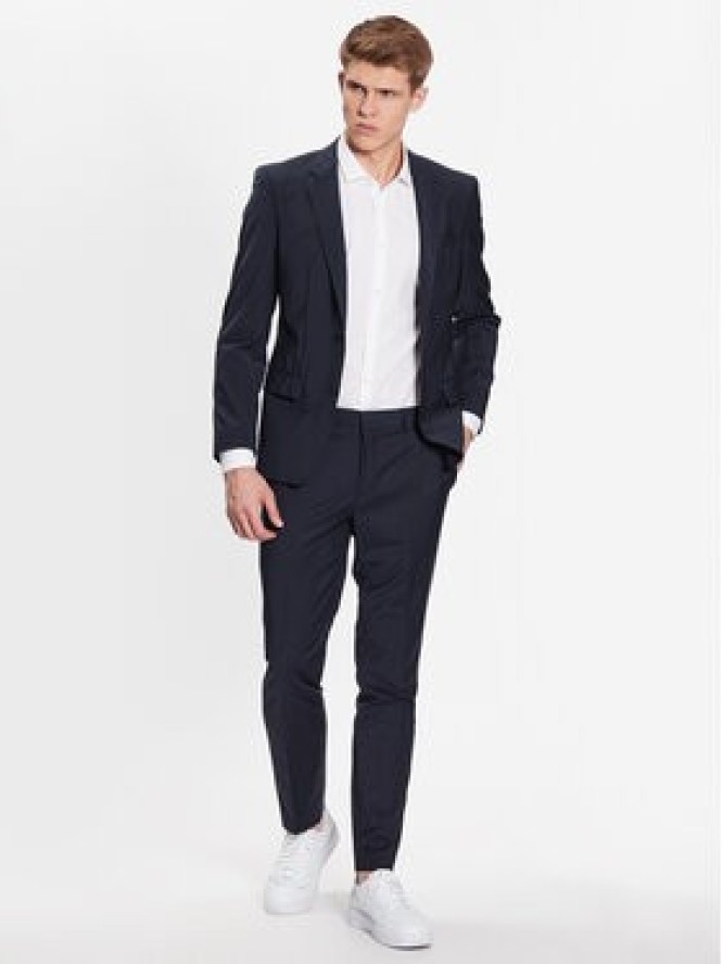 Hugo Spodnie garniturowe 50446526 Granatowy Slim Fit