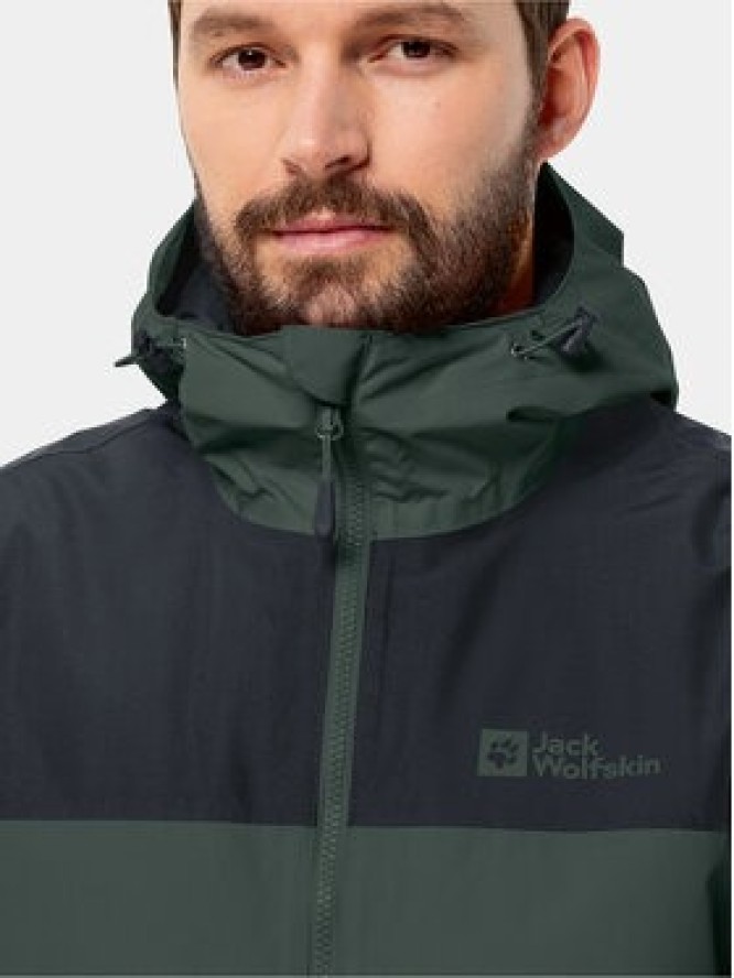 Jack Wolfskin Kurtka przeciwdeszczowa Jasper Ins Jkt 1114321 Khaki Regular Fit