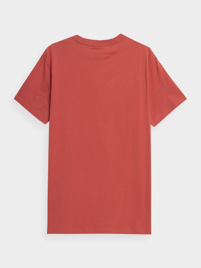T-shirt regular z nadrukiem męski Outhorn - czerwony