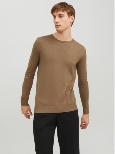 Jack&Jones Sweter 12208364 Brązowy Regular Fit