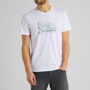 LEE SS 70S LOGO TEE MĘSKI T-SHIRT WHITE L62NFQ12 112114725