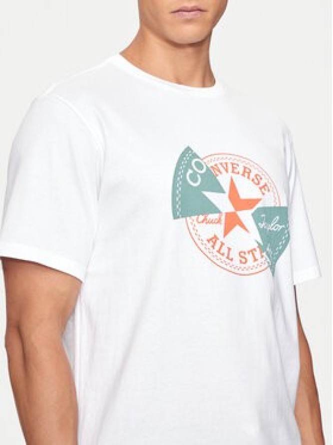 Converse T-Shirt M Chuck Patch Distort Tee 10026427-A02 Biały Regular Fit
