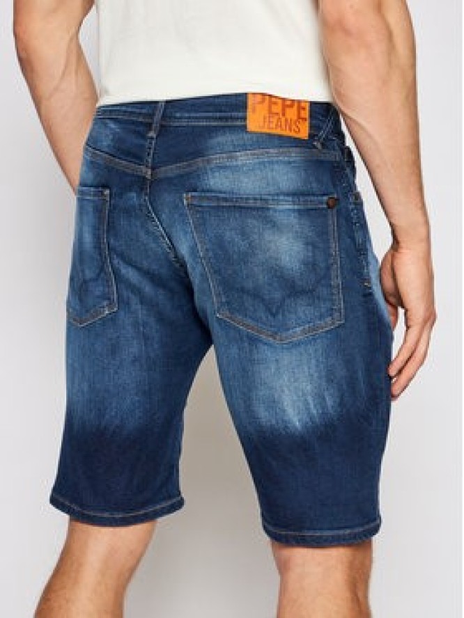 Pepe Jeans Szorty jeansowe Stanley PM800854 Granatowy Taper Fit