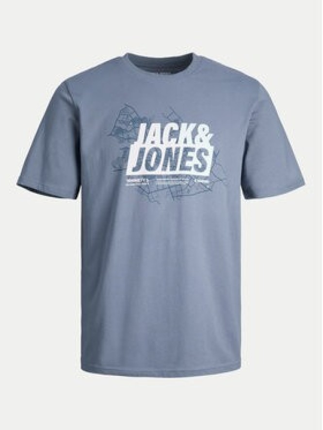 Jack&Jones T-Shirt Map 12257908 Niebieski Regular Fit