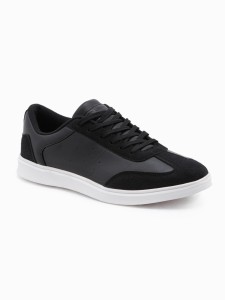 Casualowe buty męskie sneakersy OLDSCHOOL – czarne V2 OM-FOCS-0104 - 45