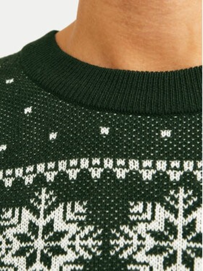 Jack&Jones Sweter Xmas Gabriel 12266118 Zielony Regular Fit