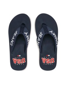 Tommy Jeans Japonki Flip Flop Logo Tape EM0EM01147 Granatowy