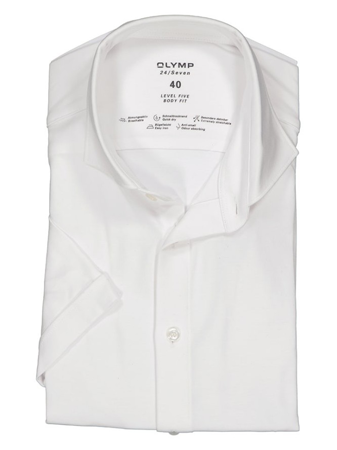 OLYMP Koszula "Level 5" - Body fit - w kolorze białym rozmiar: 42