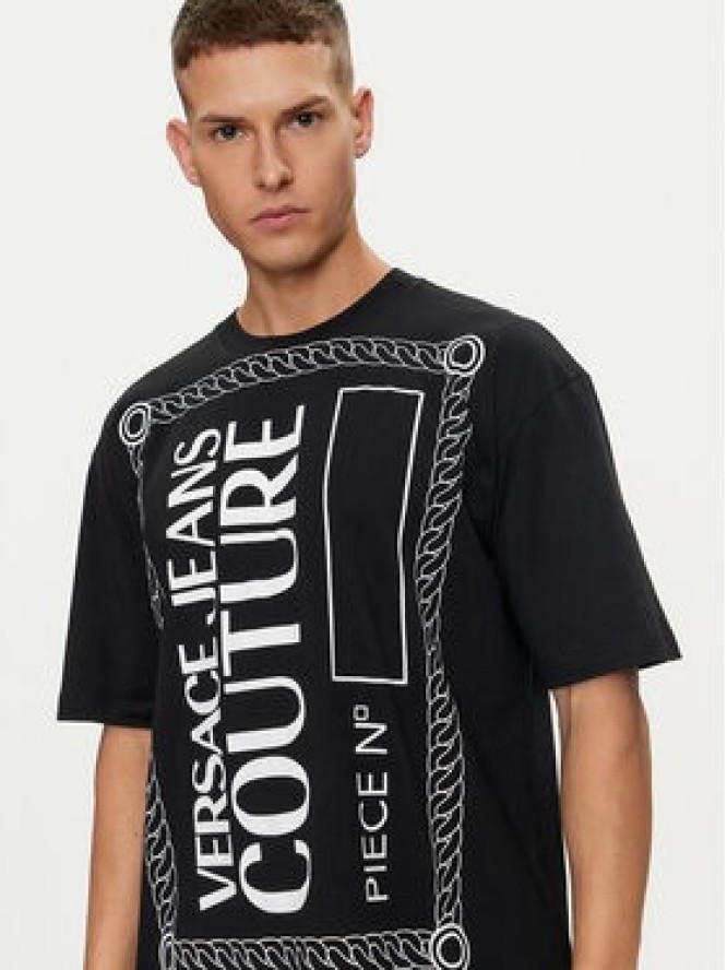 Versace Jeans Couture T-Shirt 76GAHE04 Czarny Regular Fit