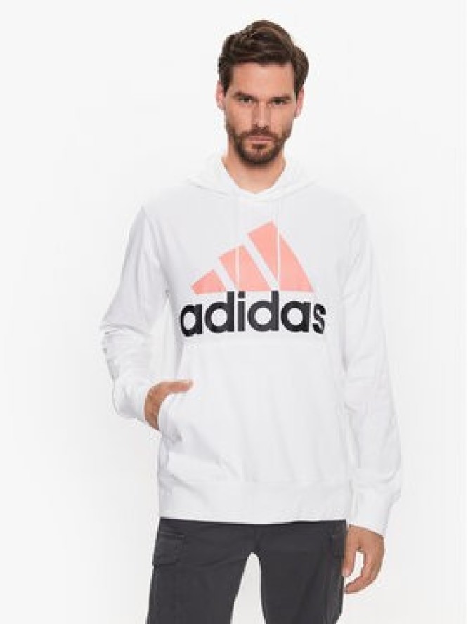 adidas Bluza Essentials Logo IJ8573 Biały Regular Fit